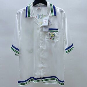 Casablanca Tennis Club Silk Short-Sleeved Shirt